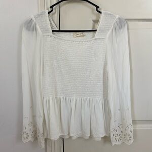 White long sleeve top